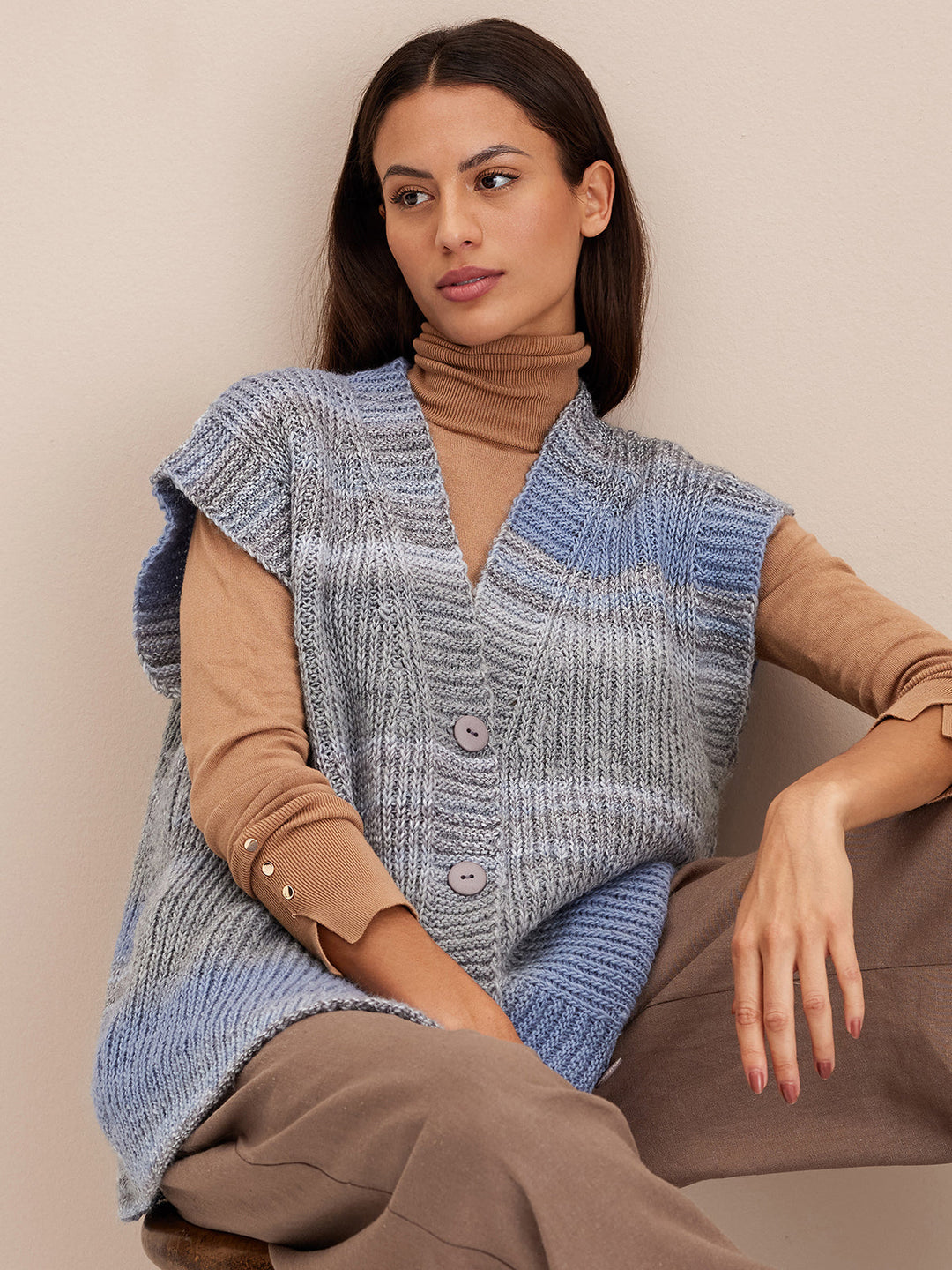 Strickpaket Gomitolo Weste im Halbpatent