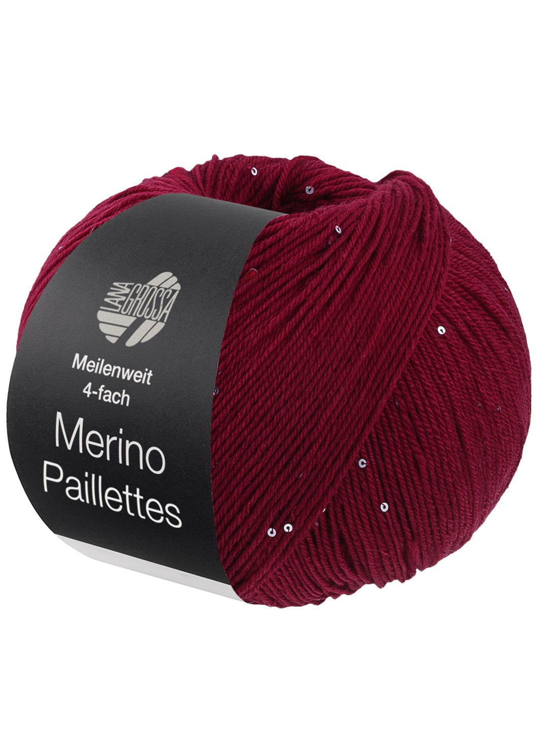 Meilenweit 100 Merino Paillettes 2302 Dunkelrot