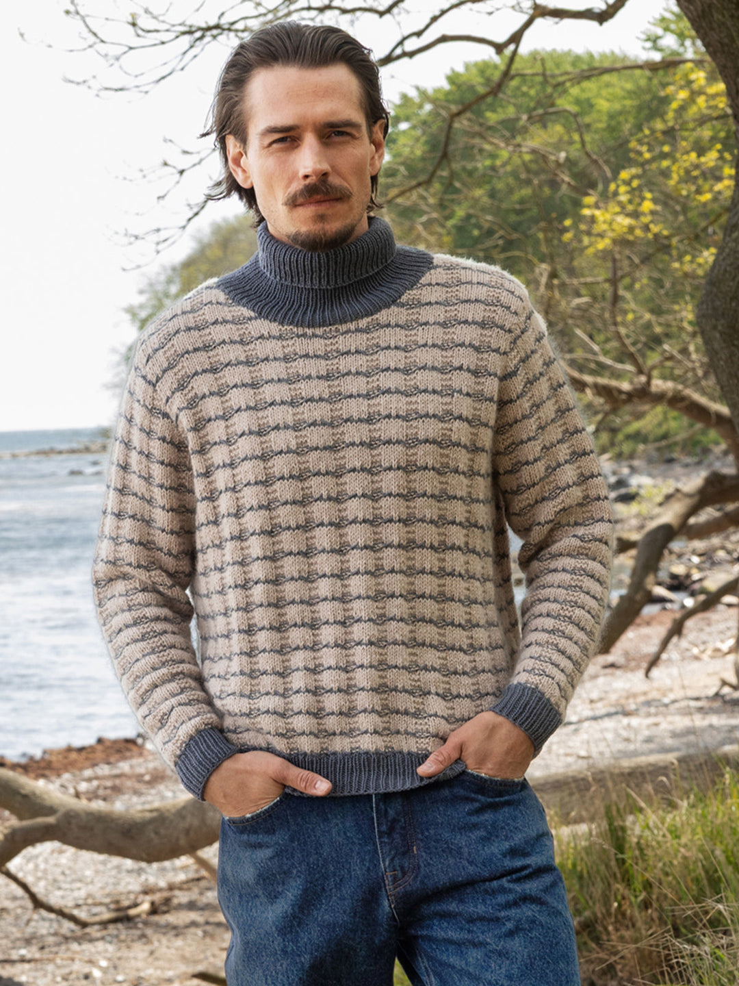 Strickpaket Cool Wool Silkhair Pullover für Herren