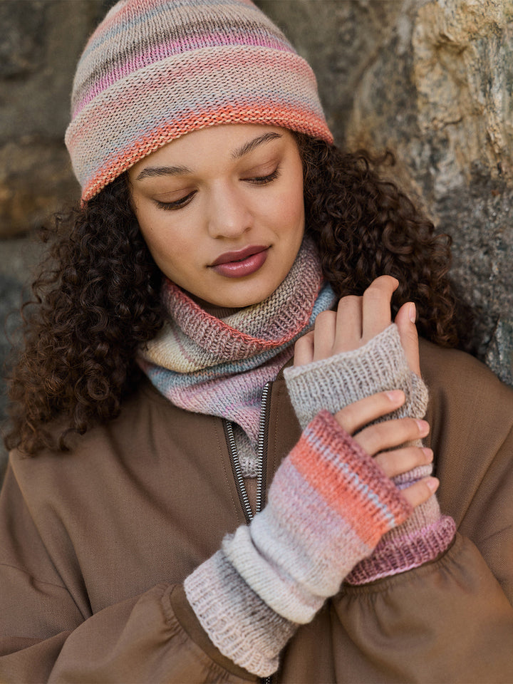 Strickpaket Gomitolo Intenso Set: Kragen, Handschuhe &amp; Mütze