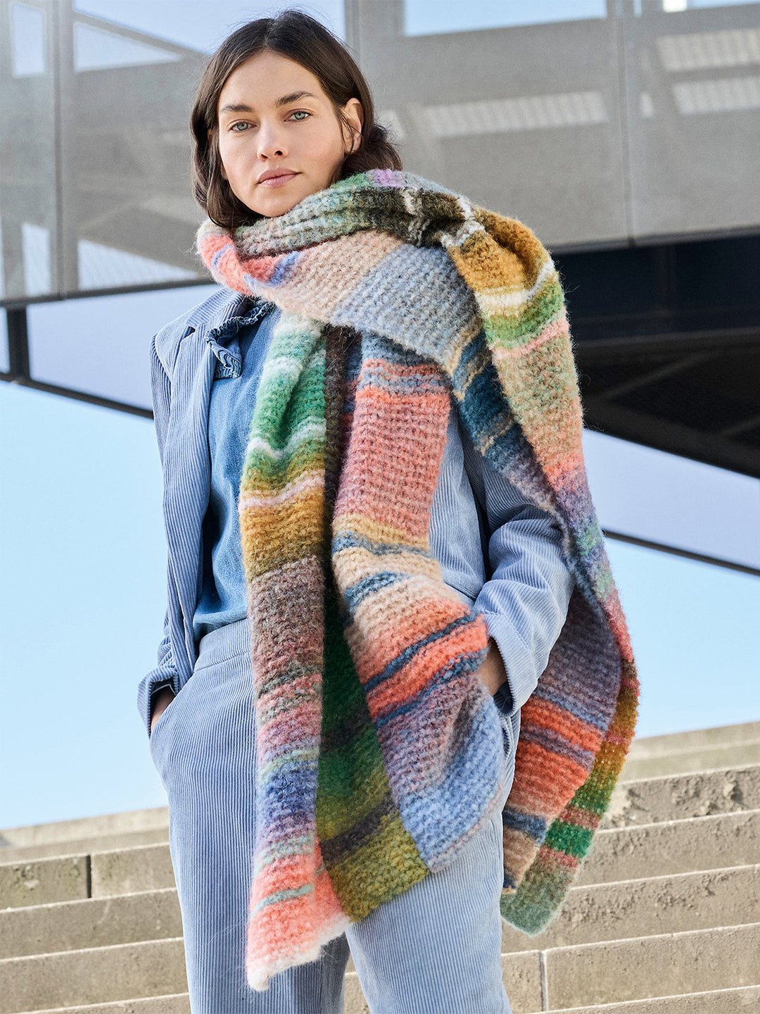 Strickpaket Gigante Multi Breiter Schal