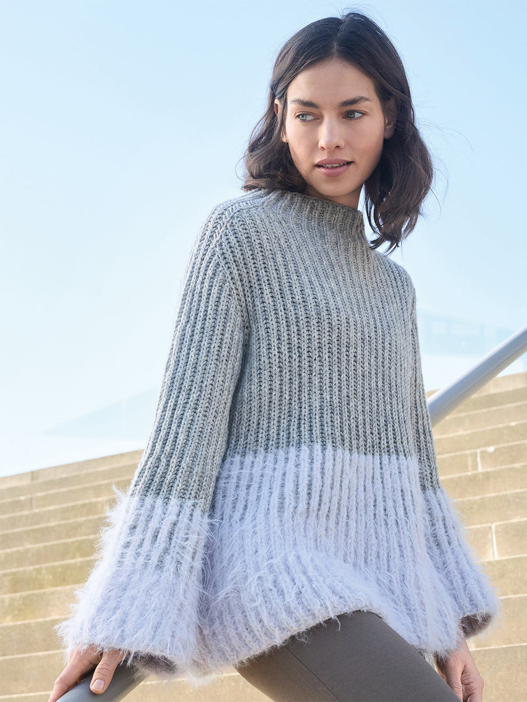 Strickpaket Basta Cool Merino Pullover im Patentmuster