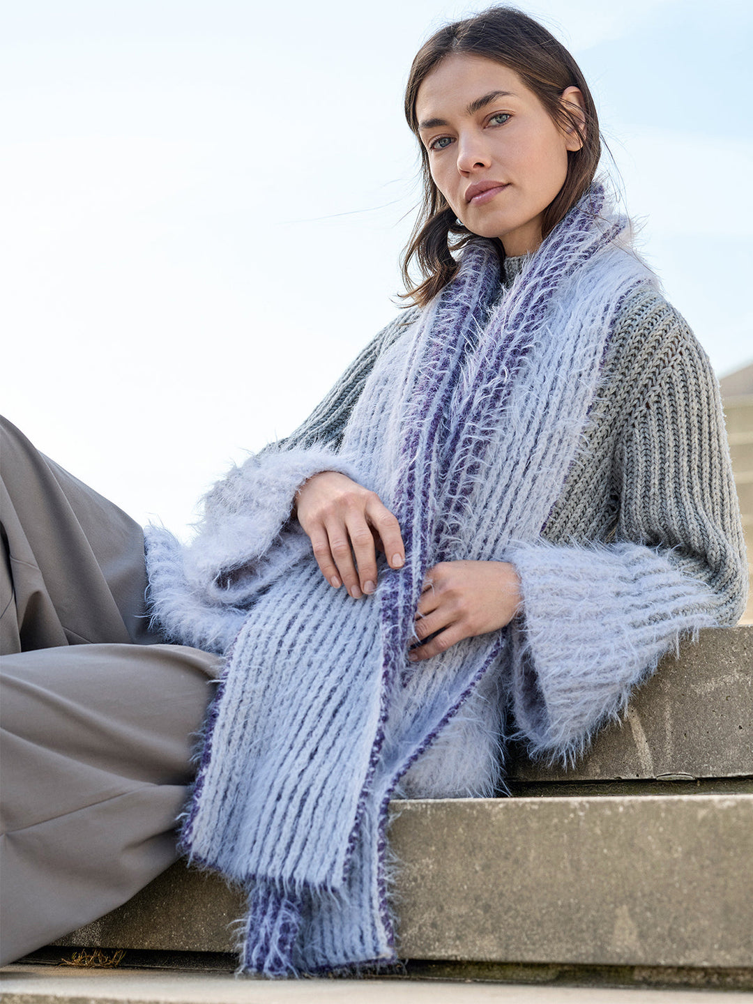 Strickpaket Basta Cool Merino Schal im Patentmuster