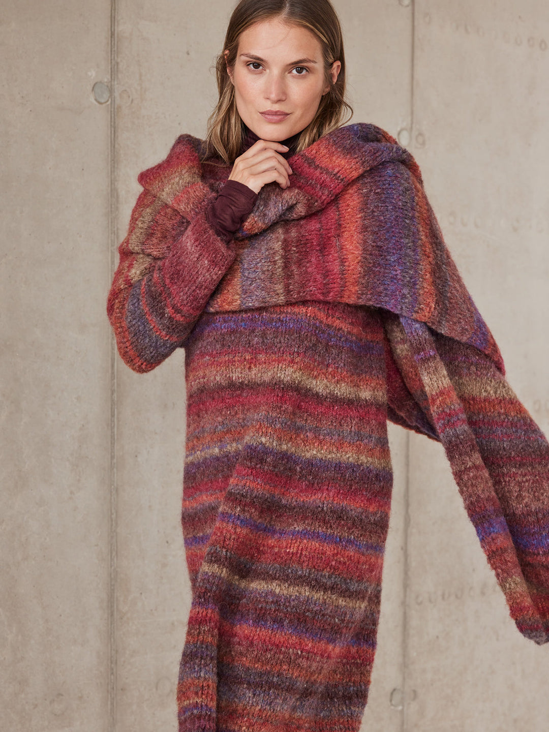 Strickpaket Gigante Multi Top-down Kleid