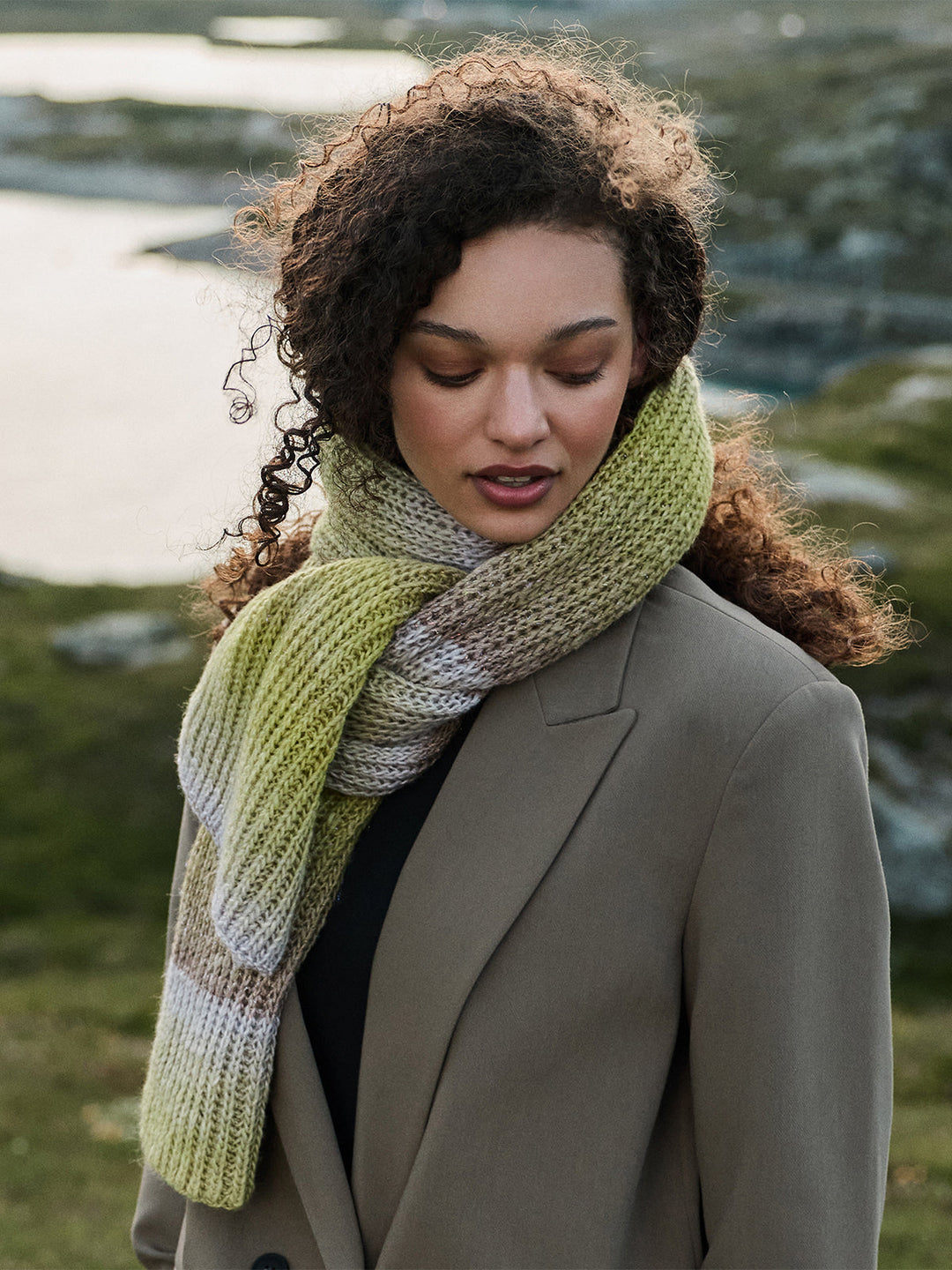 Strickpaket Gomitolo Gala Schal im Patentmuster