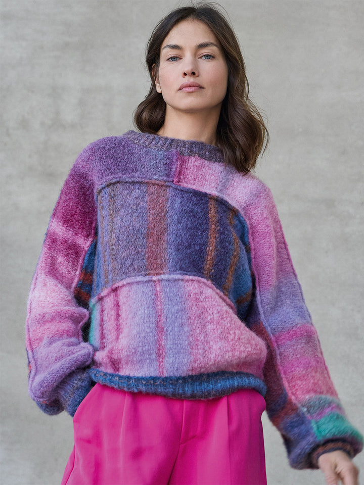 Strickpaket Gigante Multi Streifenpullover
