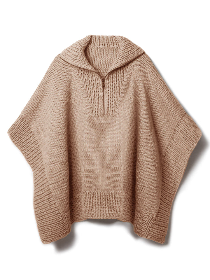 Strickpaket Winter Softness Poncho mit Reißverschluss