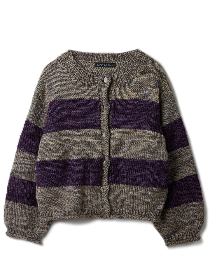 Strickpaket Vintage Chunky Top-Down Streifenjacke