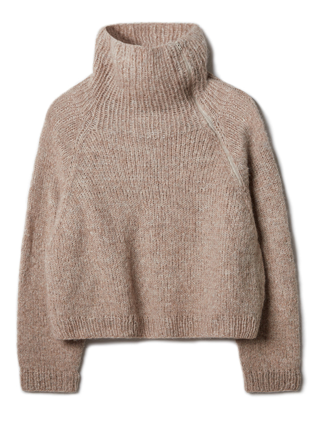 Strickpaket Alpaca Air II Top-down-Rollkragenpullover mit Reißverschluss
