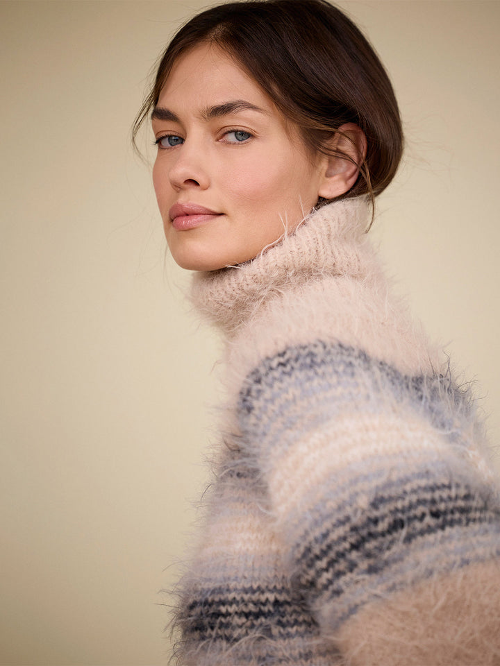 Strickpaket Basta Mista Top-down Rollkragenpullover