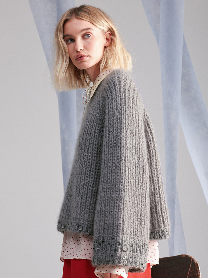 Strickpaket Mohair Di Gio Cosmo Pullover im Halbpatent