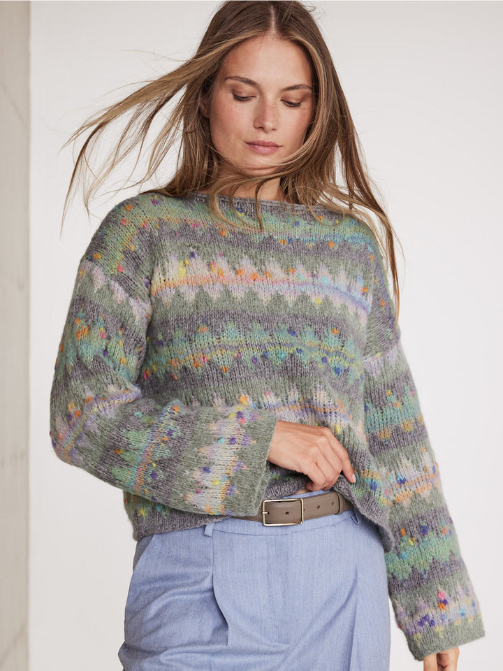 Strickpaket Brigitte No. 2 Cassata Pullover mit Farbmustern