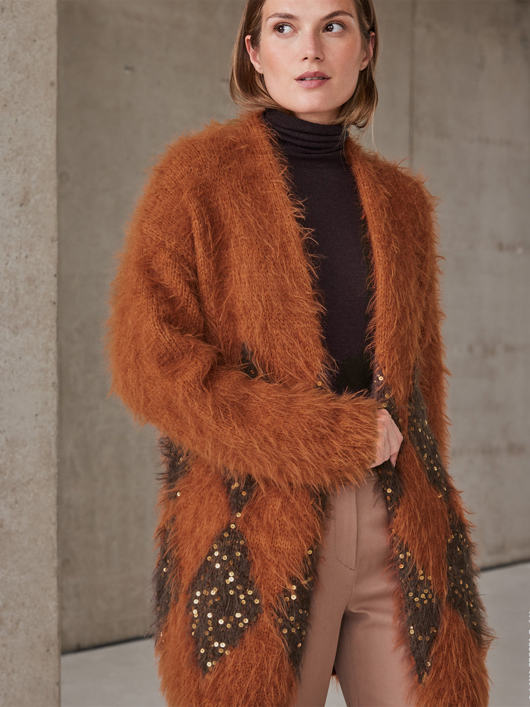 Strickpaket Ecopuno Basta Cosmo Jacke mit Karos
