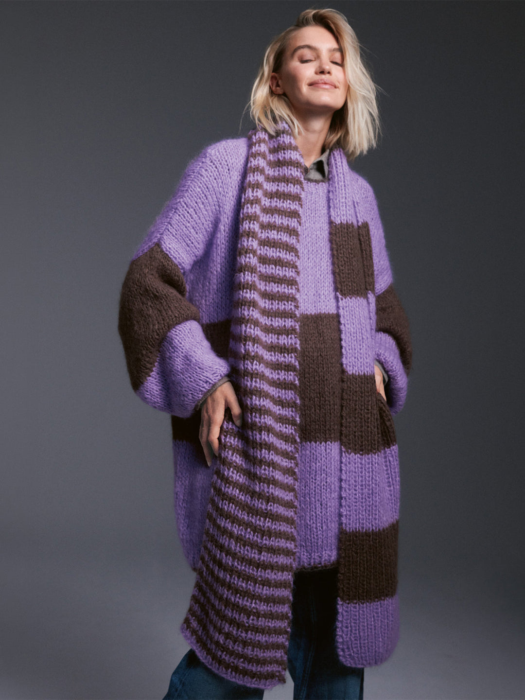 Strickpaket Mohair di Gio Streifenschal