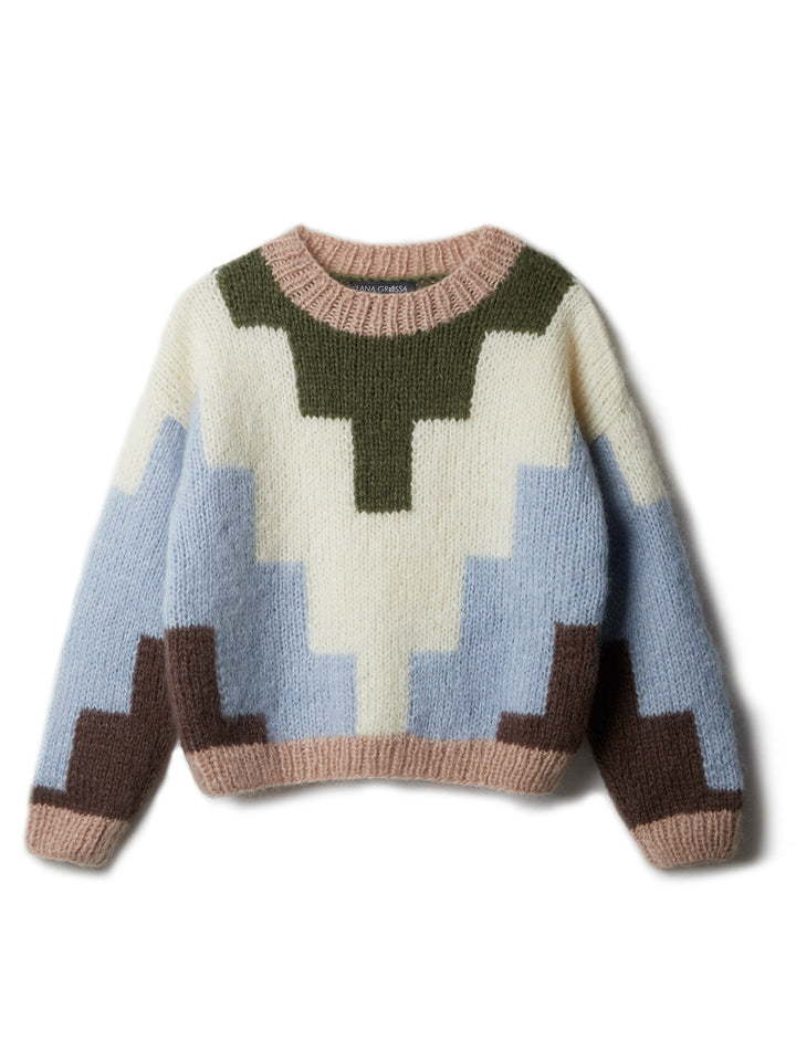 Strickpaket Mohair Di Gio Pullover im geometrischen Design