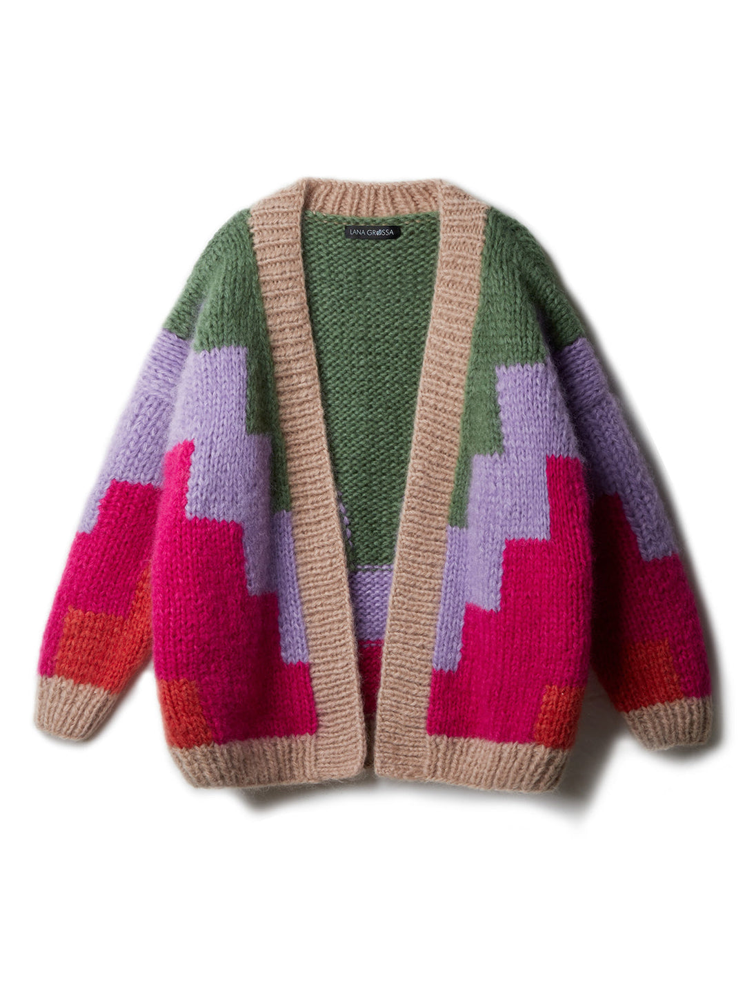 Strickpaket Mohair Di Gio Jacke im geometrischen Design
