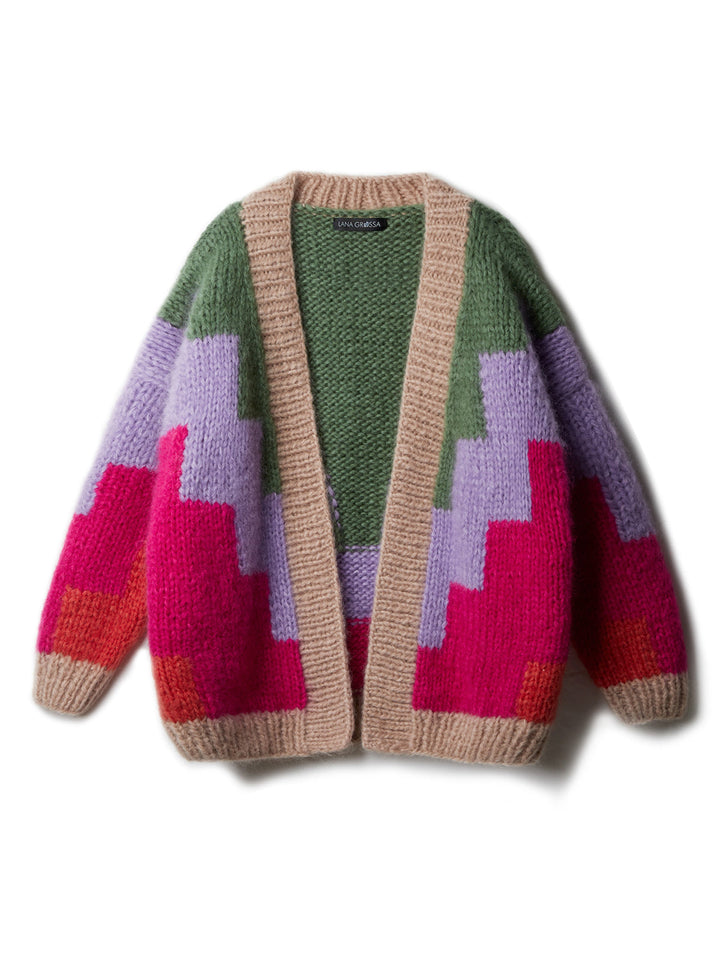 Strickpaket Mohair Di Gio Jacke im geometrischen Design