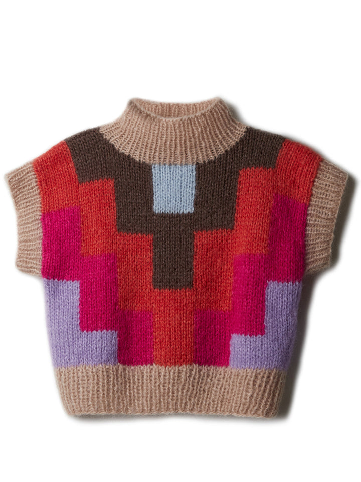Strickpaket Mohair Di Gio Pullunder im geometrischen Design