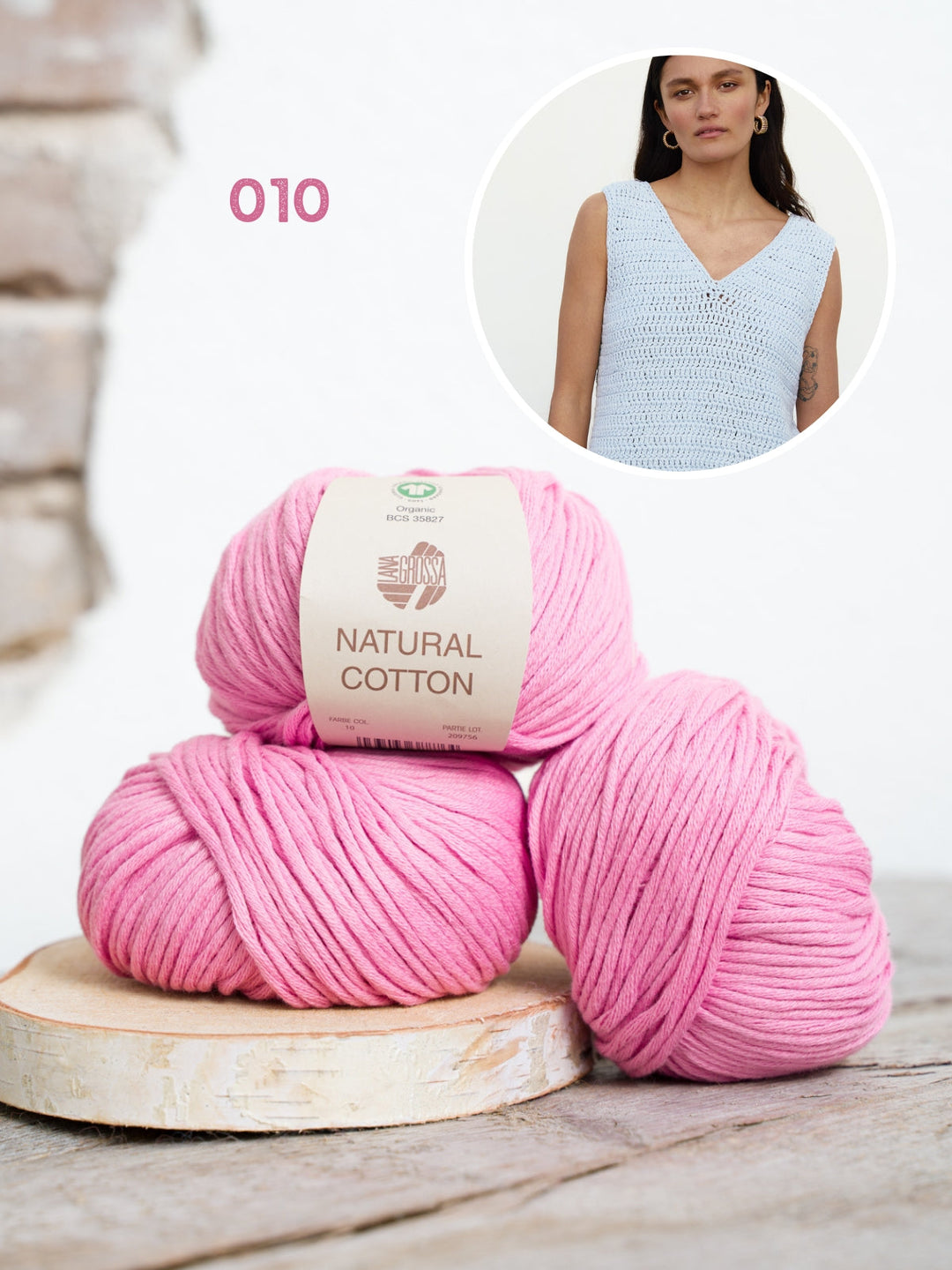 Häkelpaket Natural Cotton Top in Stäbchen