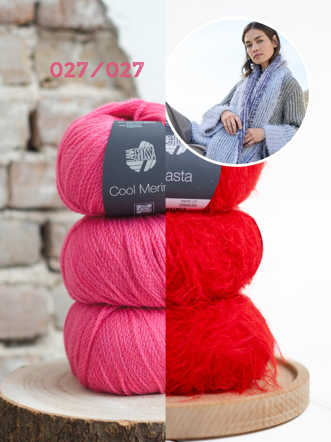 Strickpaket Basta Cool Merino Schal im Patentmuster