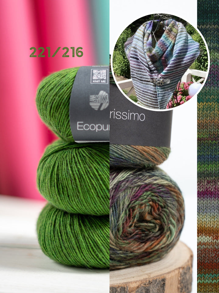 Strickpaket Lizas Tuch Orange Night – Colorissimo &amp; Ecopuno