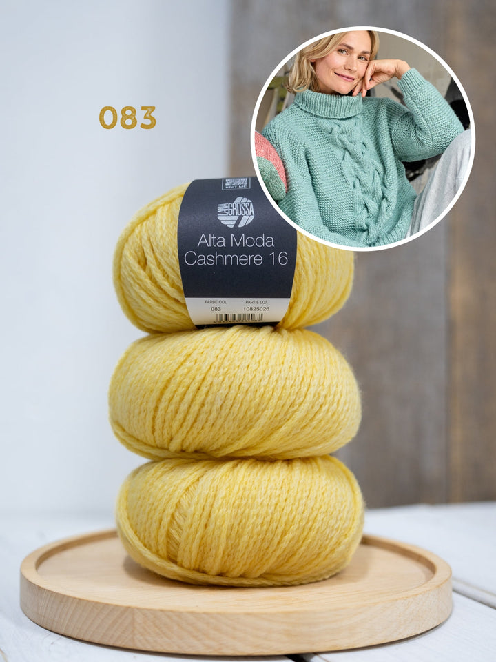 Strickpaket Alta Moda Cashmere 16 Zopfpullover