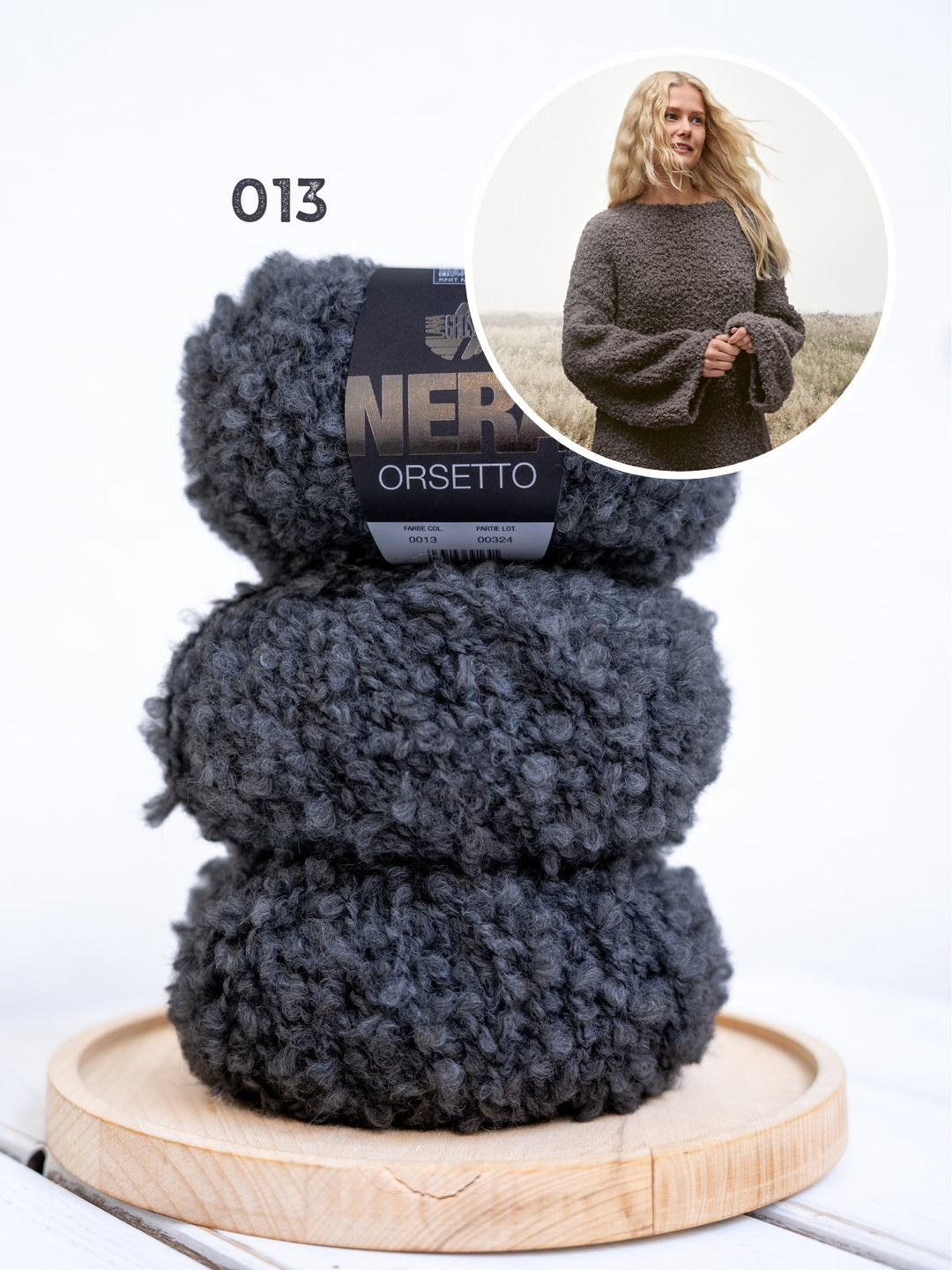 Strickpaket Orsetto Pullover lang – top-down