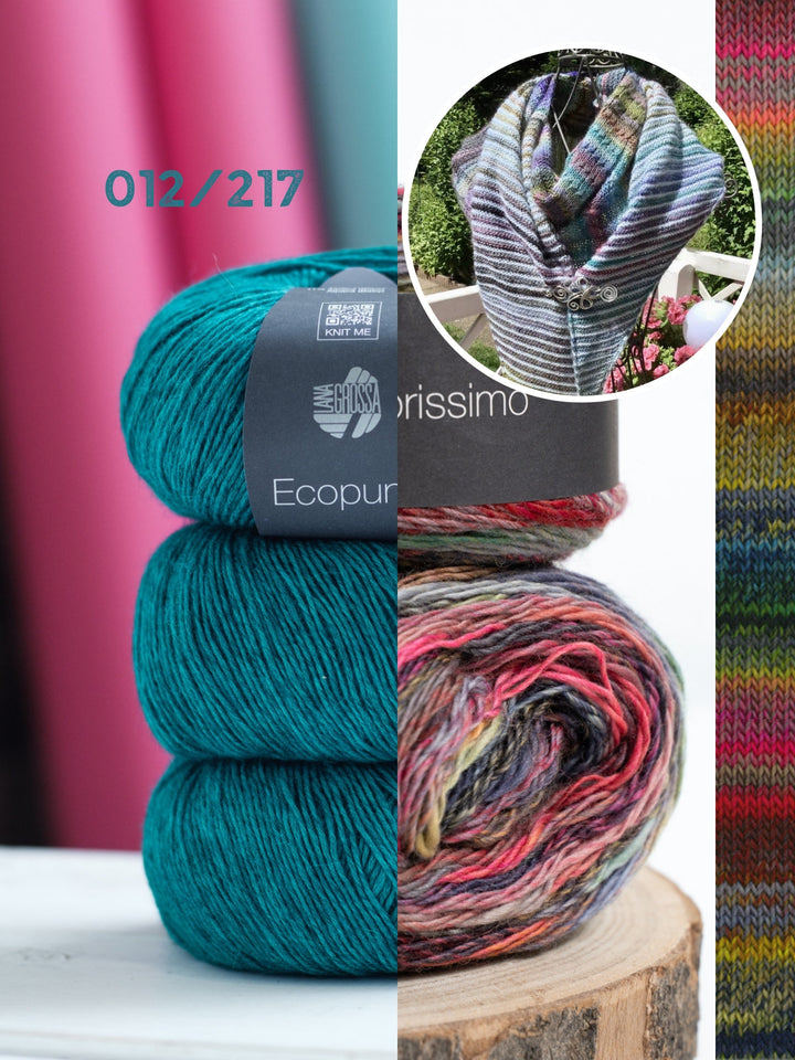 Strickpaket Lizas Tuch Orange Night – Colorissimo &amp; Ecopuno