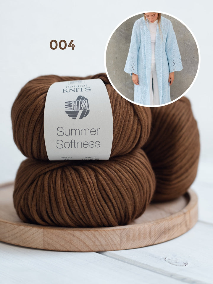 Strickpaket Summer Softness Mantel mit Ajourmuster