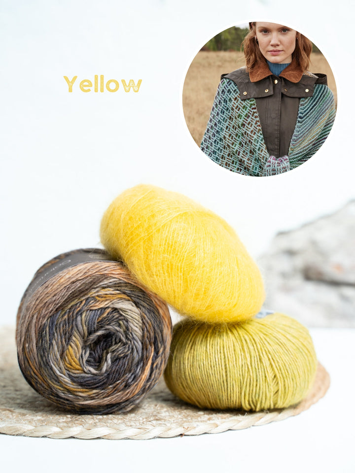 Strickpaket Ecopuno Colorissimo Silkhair Mosaik-Tuch