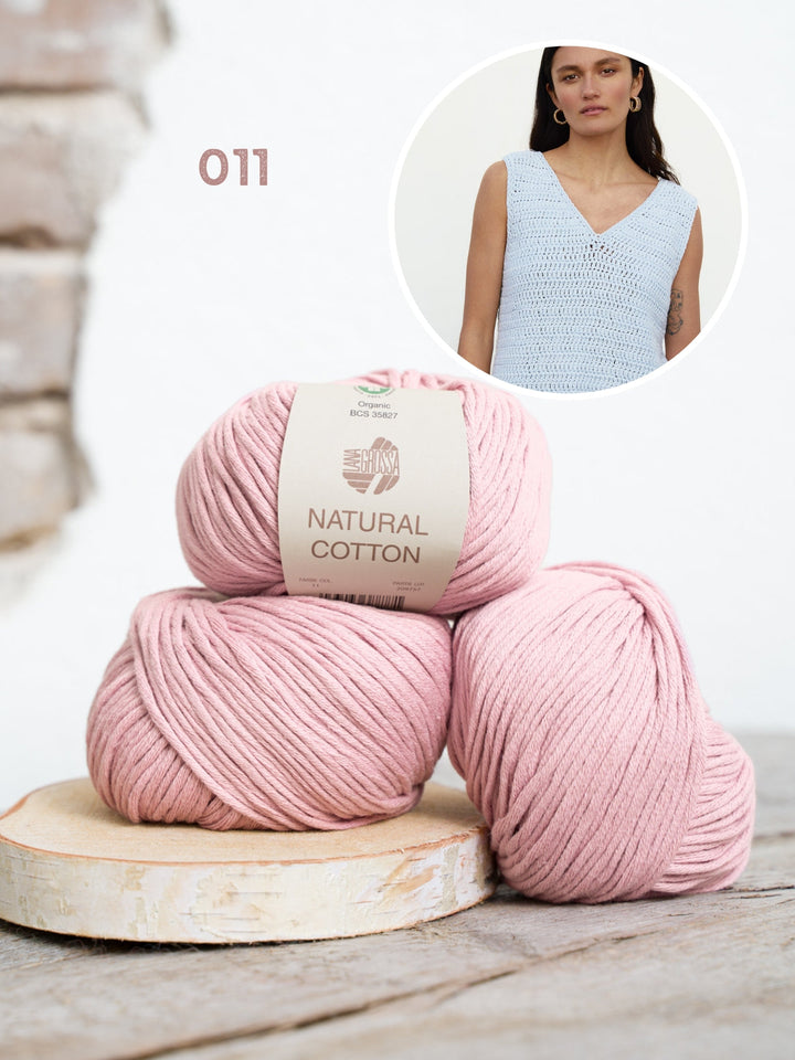 Häkelpaket Natural Cotton Top in Stäbchen