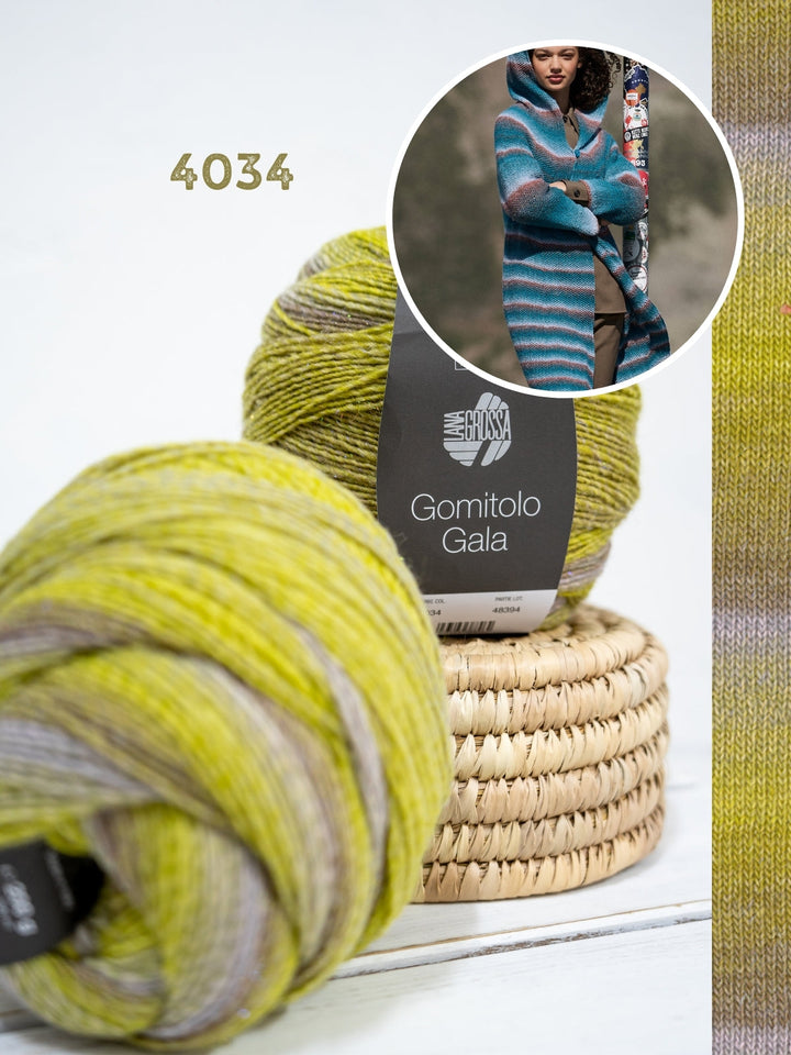 Strickpaket Gomitolo Gala Top-down Mantel mit Kapuze