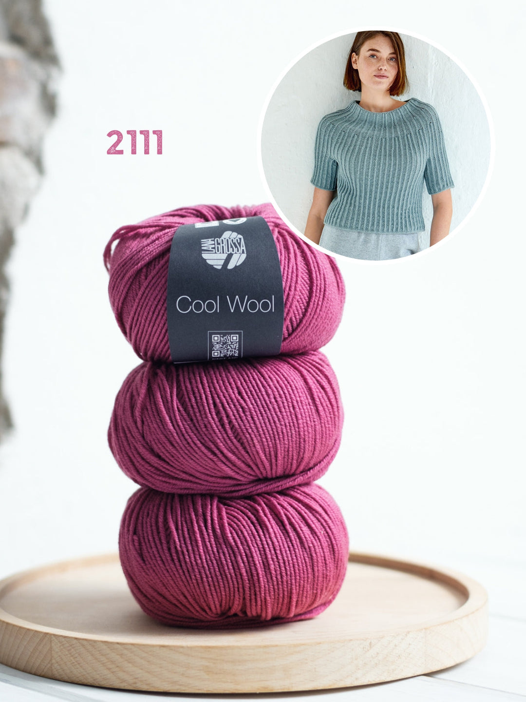 Strickpaket Cool Wool Pullover mit Rundpasse - kurze Ärmel