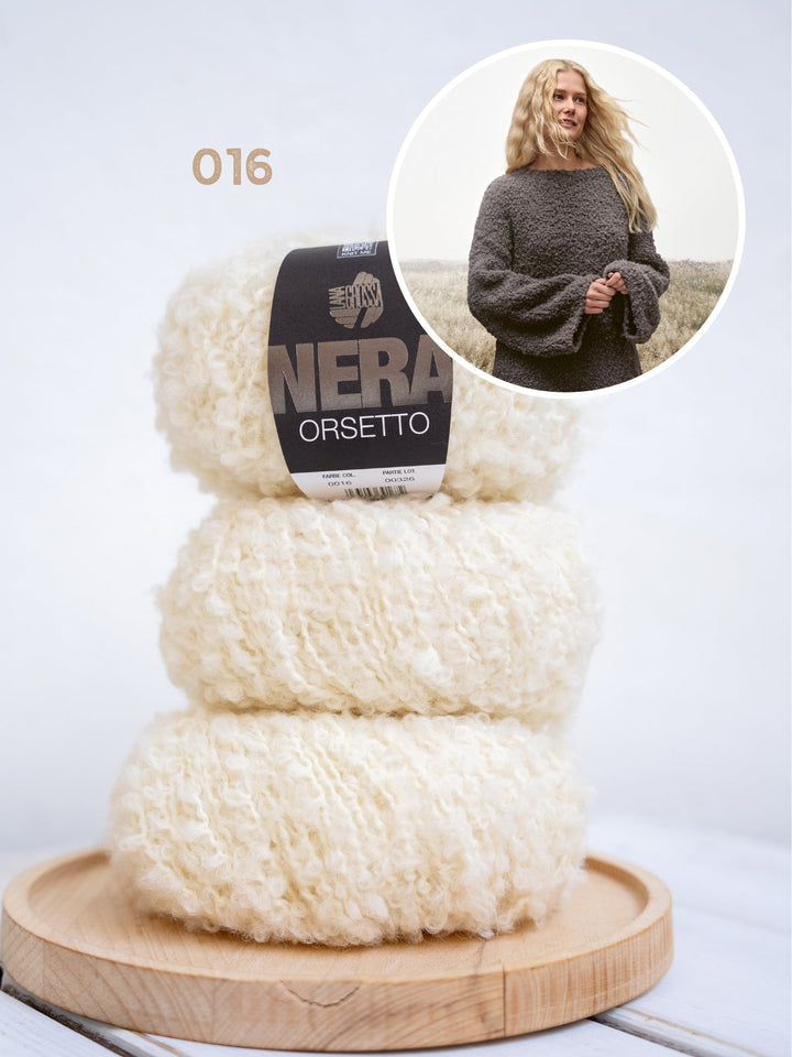 Strickpaket Orsetto Pullover lang – top-down