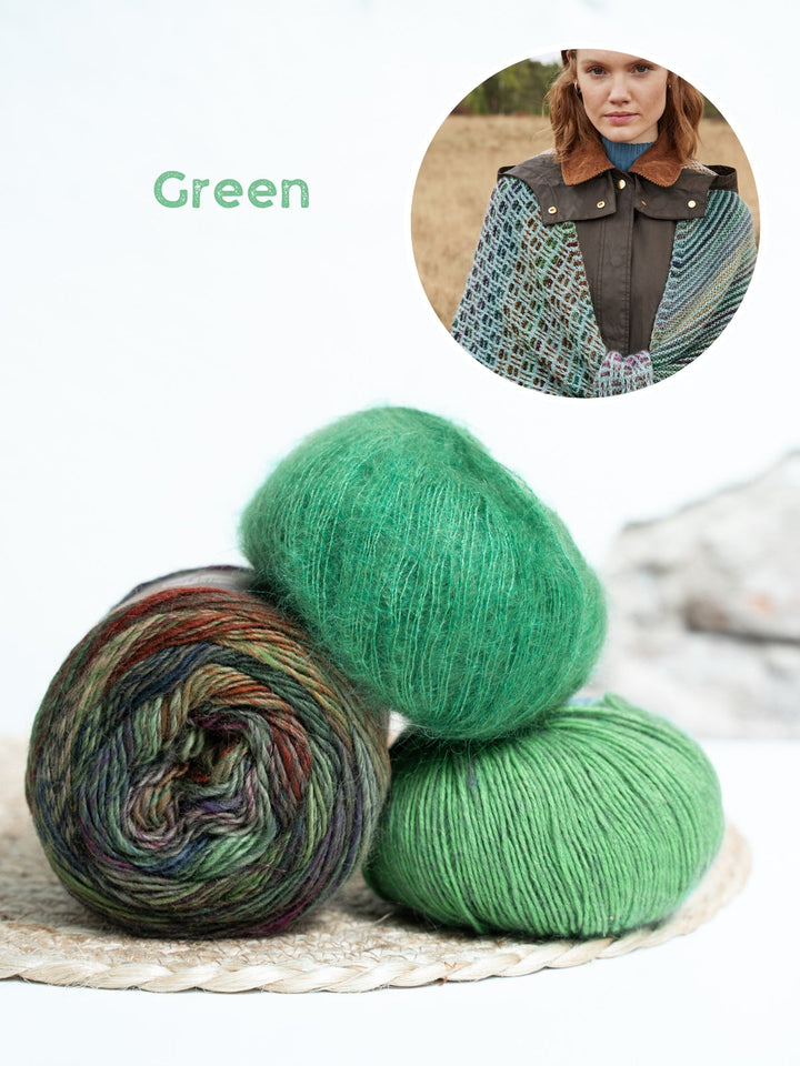 Strickpaket Ecopuno Colorissimo Silkhair Mosaik-Tuch