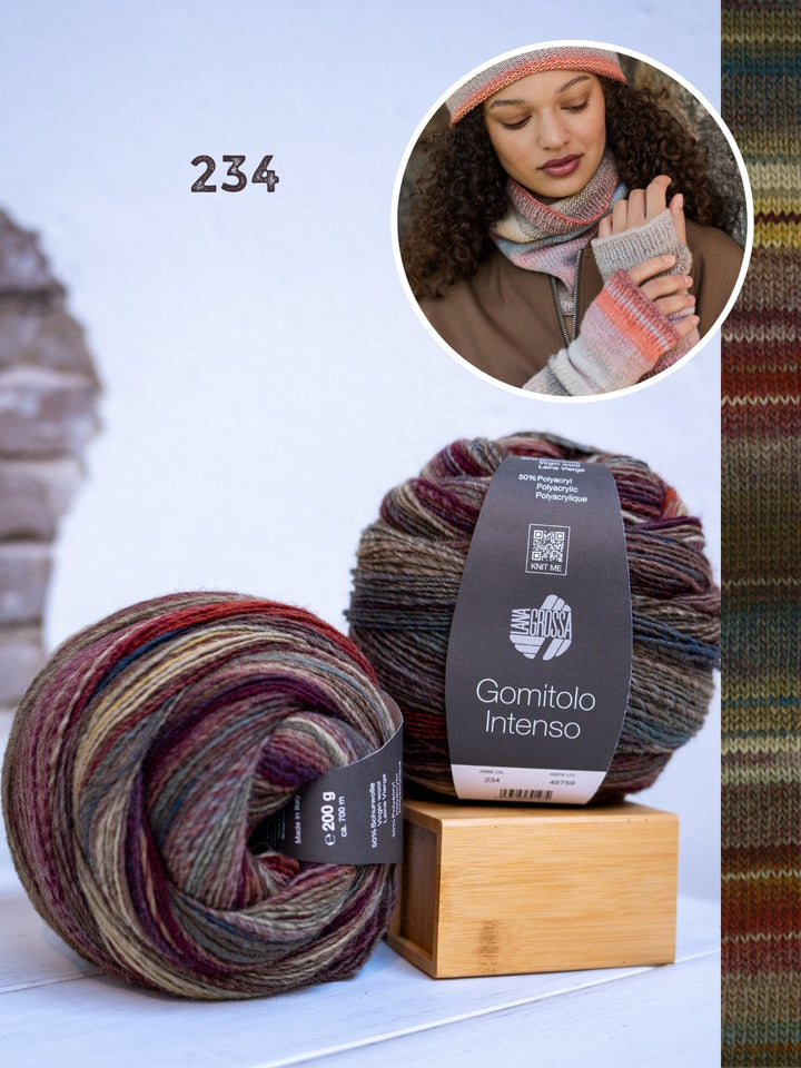 Strickpaket Gomitolo Intenso Set: Kragen, Handschuhe &amp; Mütze