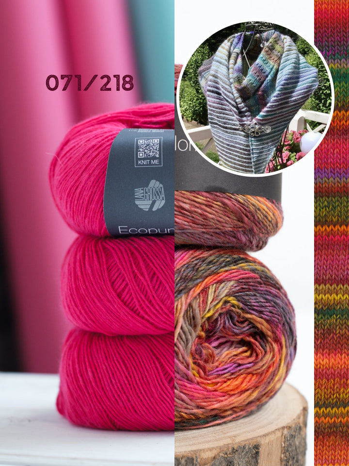 Strickpaket Lizas Tuch Orange Night – Colorissimo &amp; Ecopuno