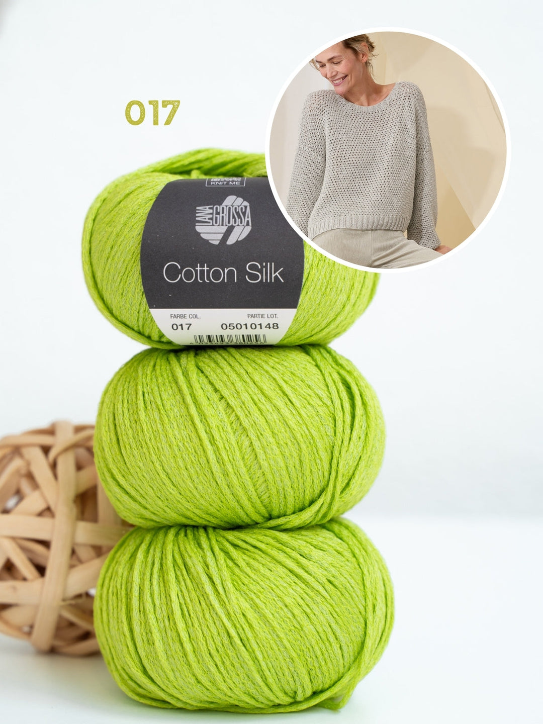 Strickpaket Cotton Silk Pullover mit Strukturmuster