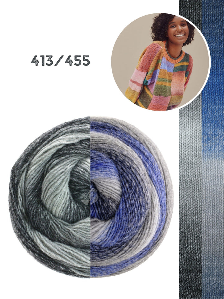 Strickpaket Gomitolo Karo-Pullover