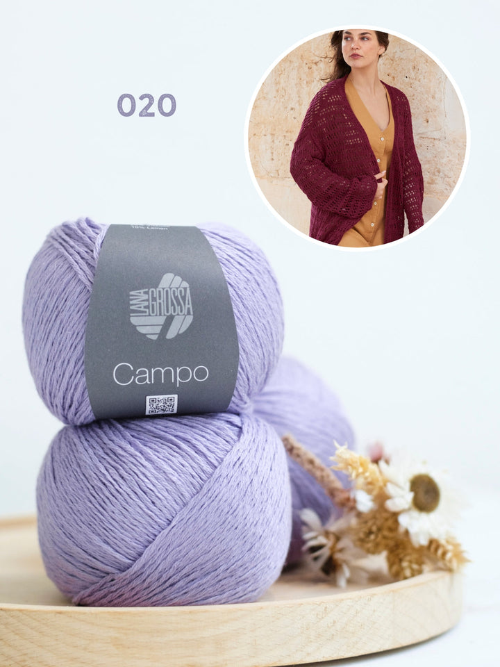 Strickpaket Campo Top-Down-Ajourjacke