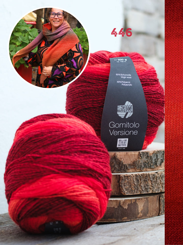 Strickpaket Lizas Tuch Orange Night - Versione