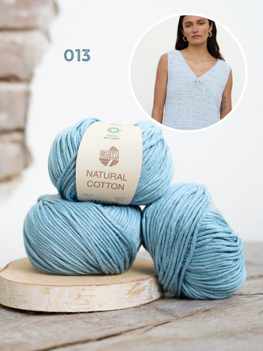Häkelpaket Natural Cotton Top in Stäbchen