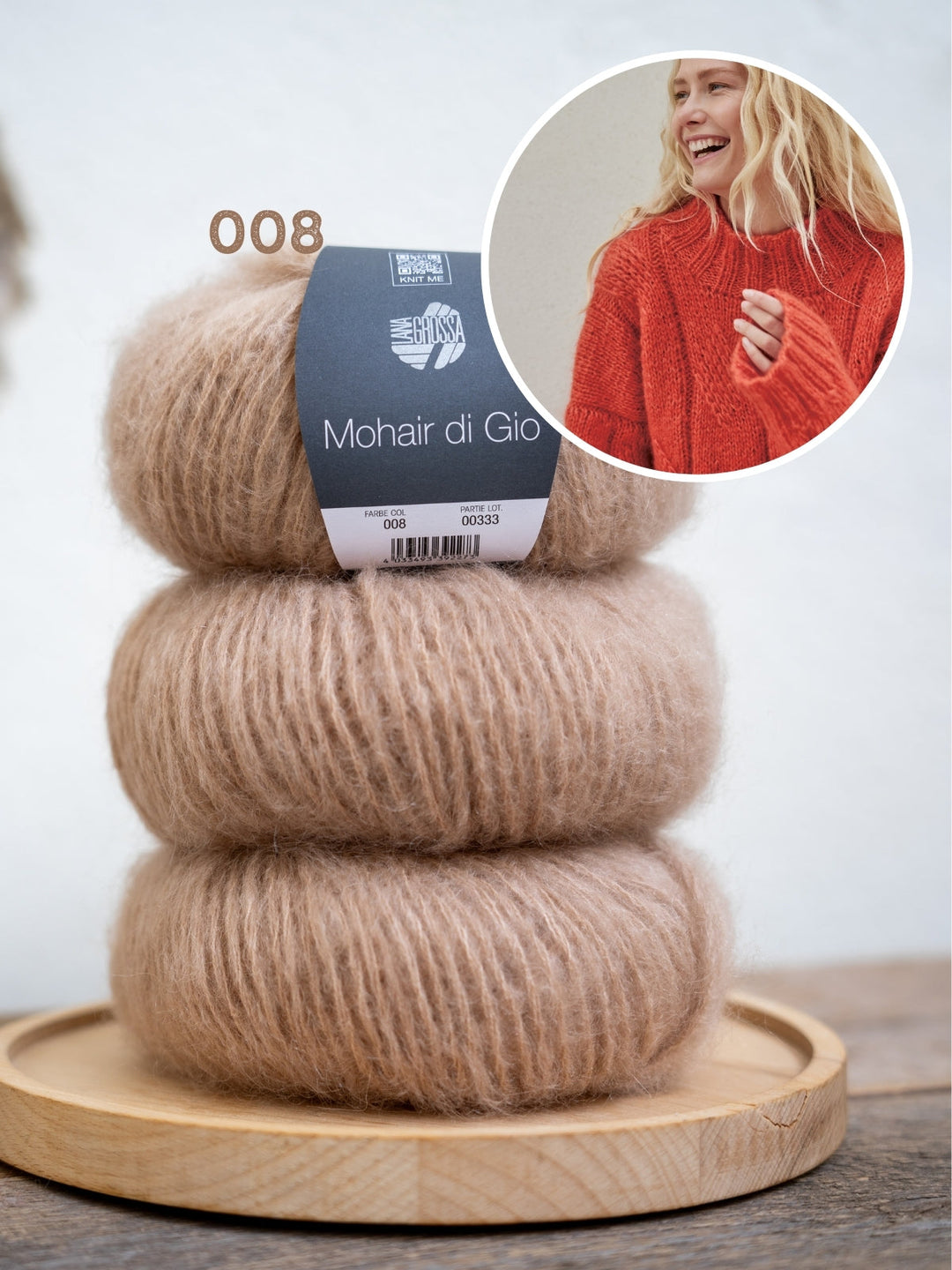 Strickpaket Mohair Di Gio Oversized Pullover mit Zöpfen – top-down
