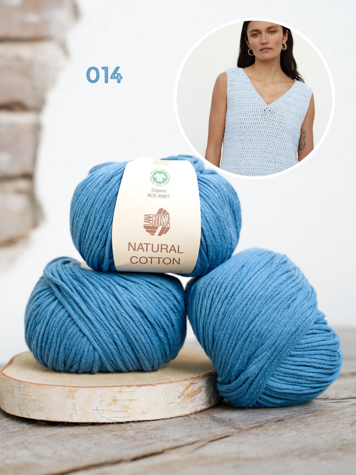 Häkelpaket Natural Cotton Top in Stäbchen