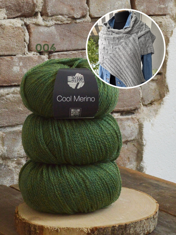 Strickpaket Lizas Tuch Braid Lines - Cool Merino