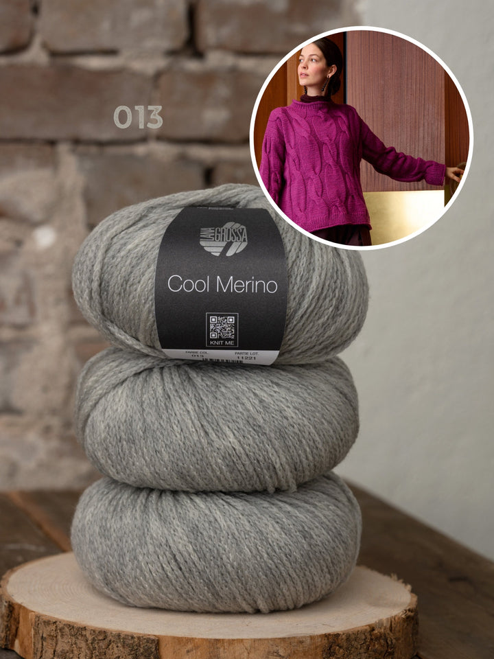 Strickpaket Cool Merino Zopfpullover
