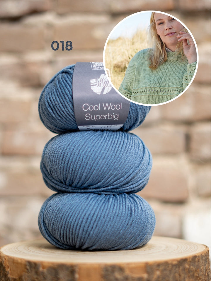 Strickpaket Cool Wool Superbig Pullover mit Strukturstreifen