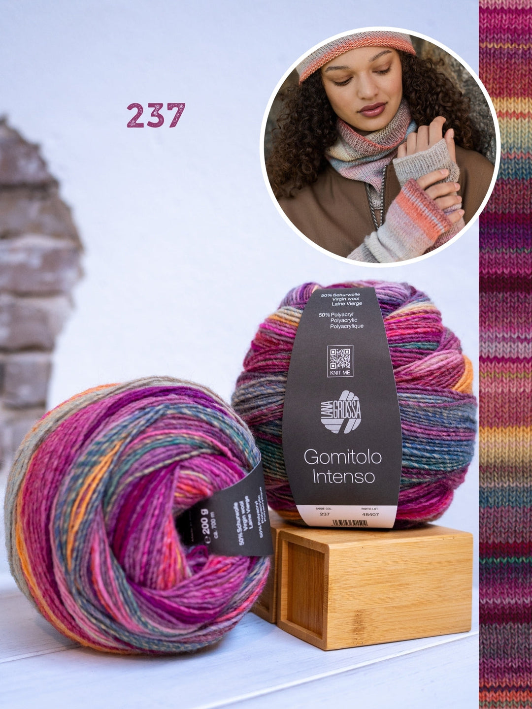 Strickpaket Gomitolo Intenso Set: Kragen, Handschuhe &amp; Mütze