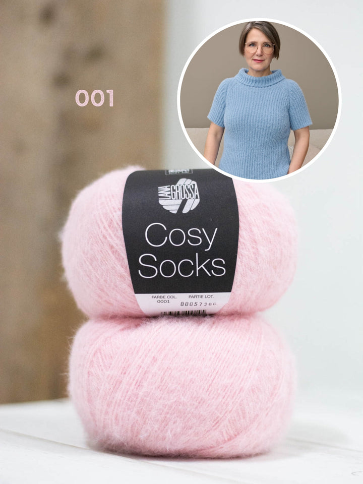 Strickpaket Cosy Socks Raglanpullover mit Halbarm