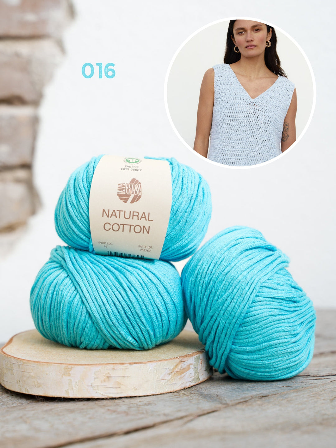 Häkelpaket Natural Cotton Top in Stäbchen
